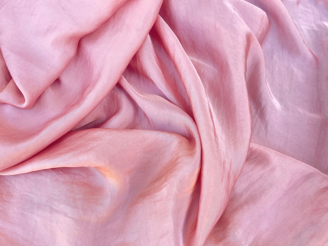 Pink shiny satin solid fabric