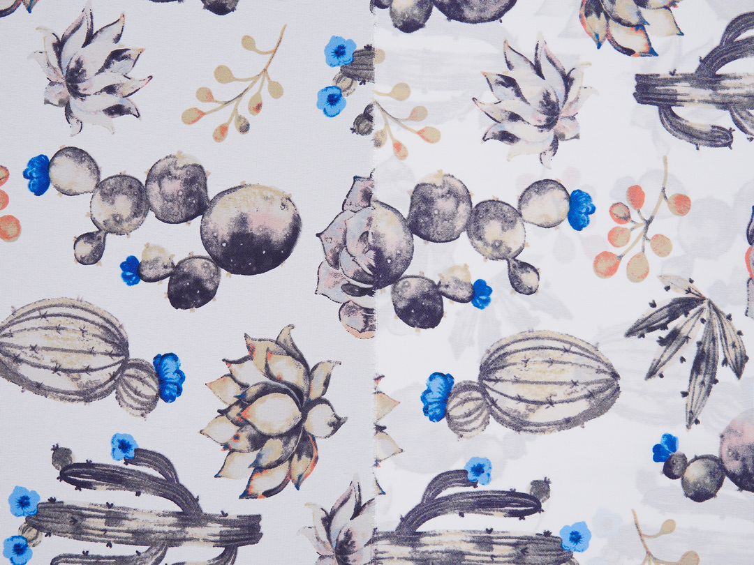 Woolpeach fabric by the yard -  Cactus floral print