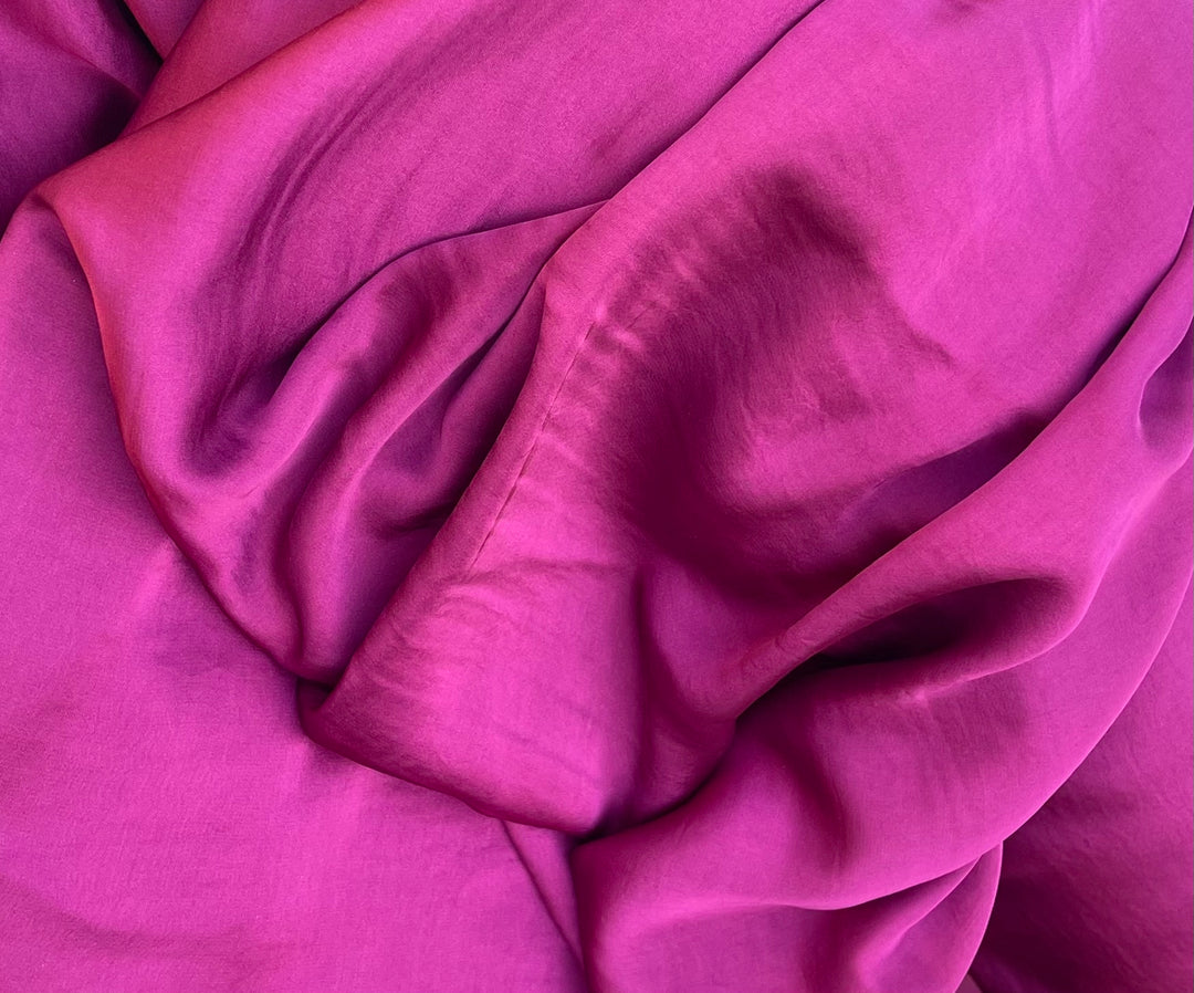 Lightweight satin fabric by the yard - Burgundy solid color