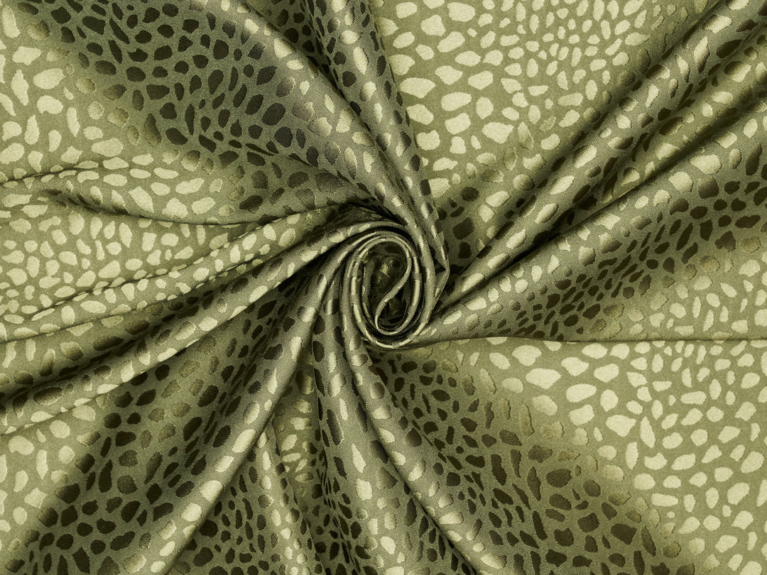 GREEN SAGE small cheetah jacquard fabric satin