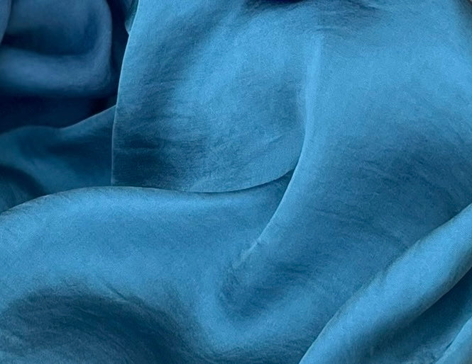 Lightweight satin fabric by the yard - Dark teal solid color
