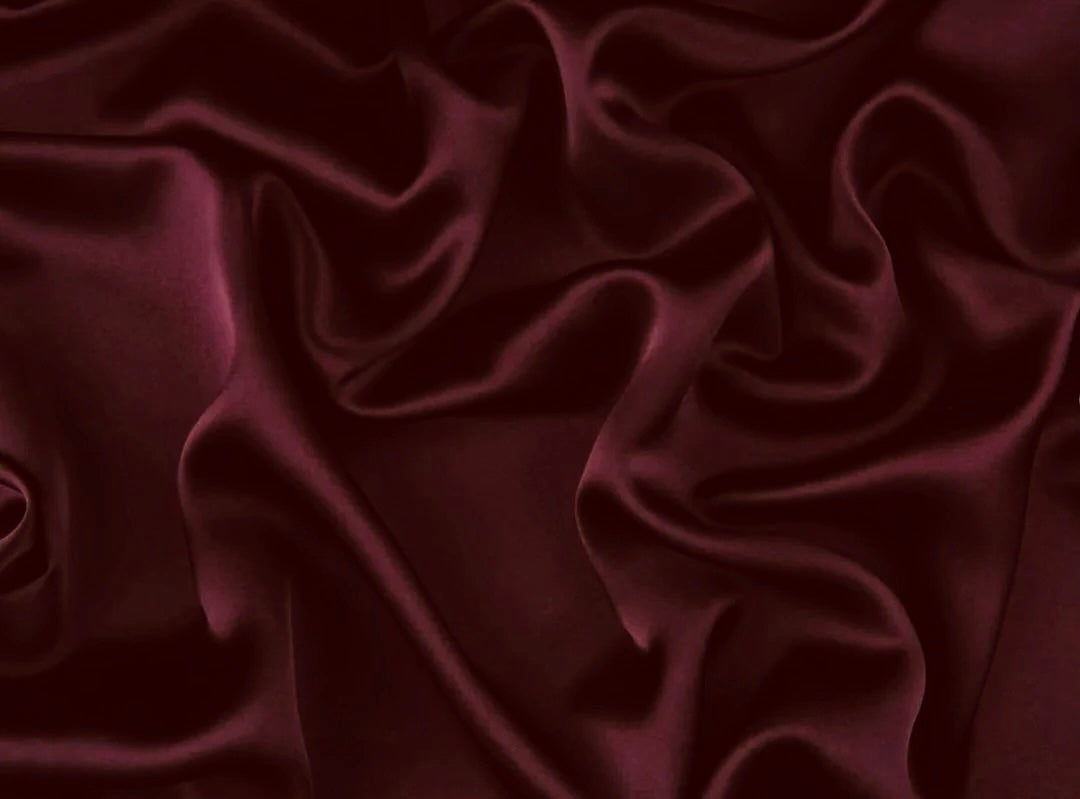 Deep Wine SILK CHARMEUSE fabric by the yard - solid color