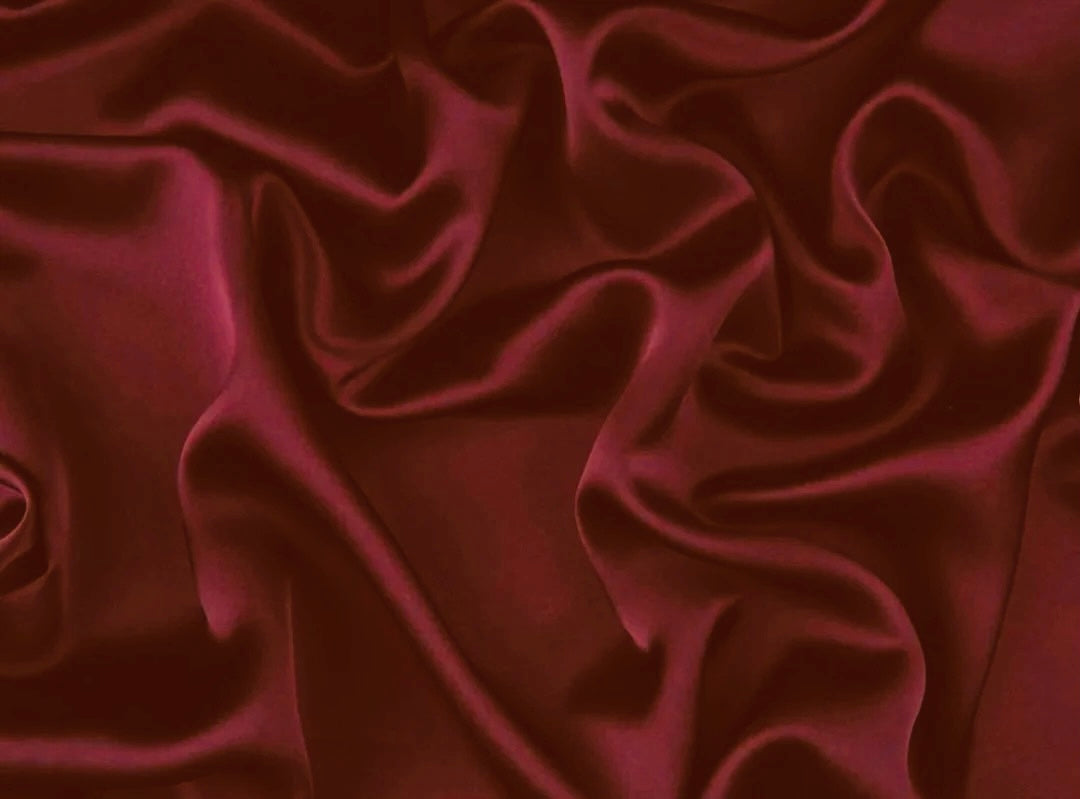 Garnet SILK CHARMEUSE fabric by the yard - solid color satin silk