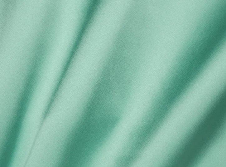 Charmeuse satin fabric by the yard - Teal green solid