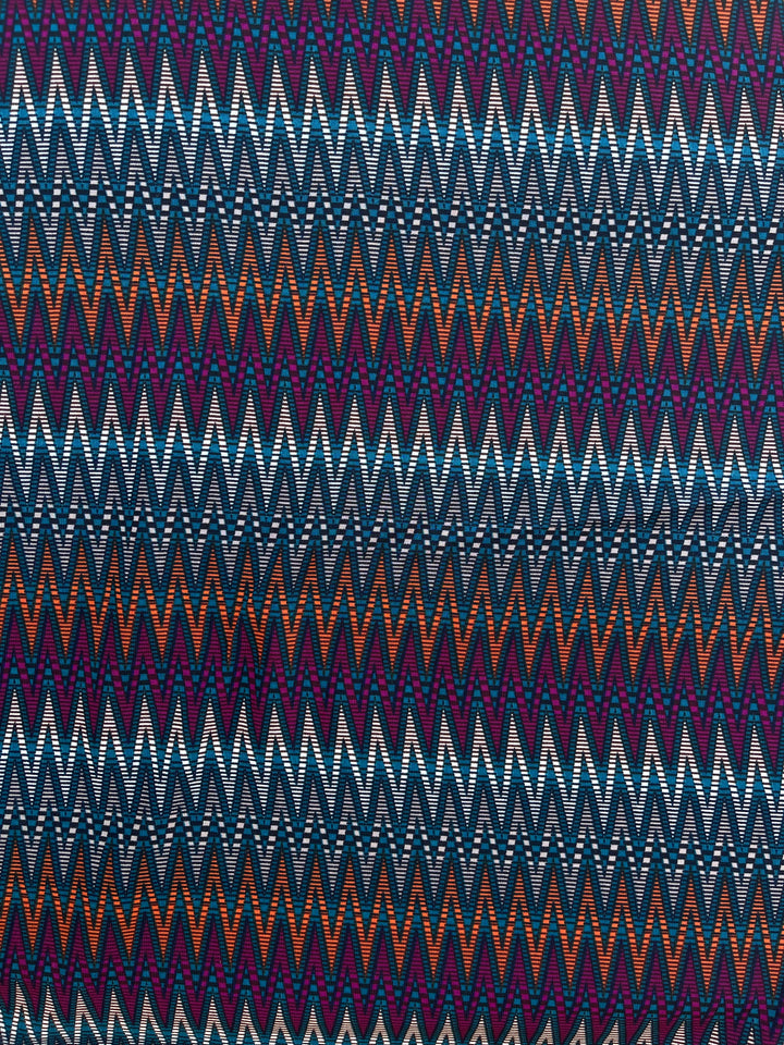 Woolpeach  fabric by the yard - Purple brown zig zag tribal aztec