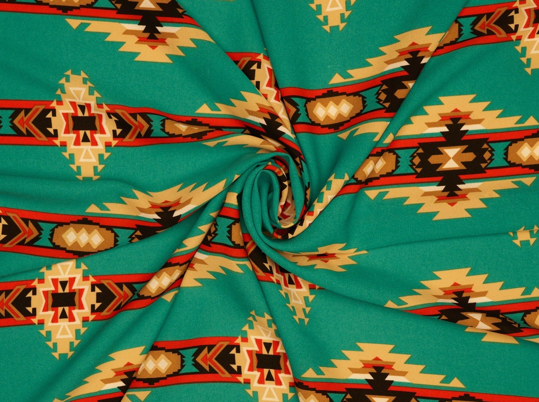 Wooldobby Florals fabric by the yard - green and yellow tribal aztec ...