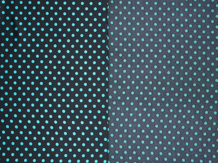 Faux silk charmeus satin fabric by the yard - Small polka dots