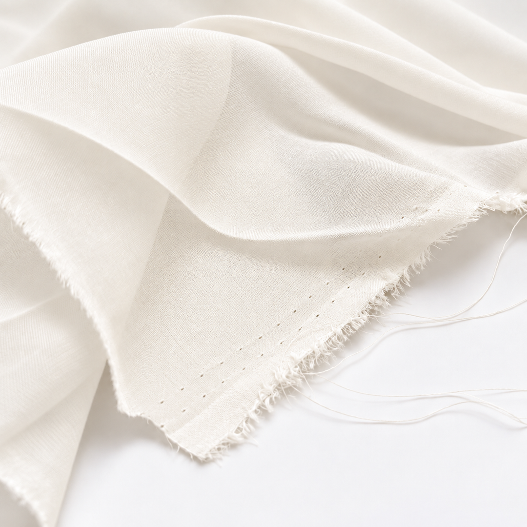 OFF WHITE - SILK SATIN CHIFFON fabric by the yard - 44” wide - 8momme