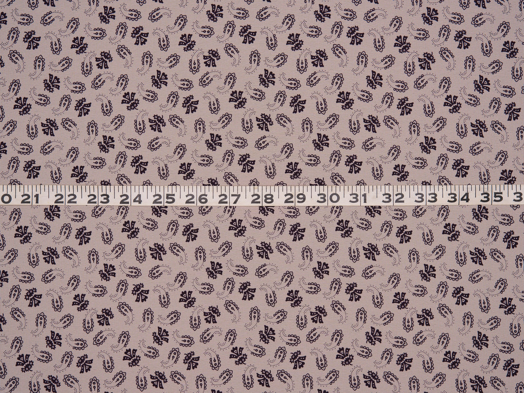 Woolpeach  fabric by the yard - Deep purple on peachy off white - western boho print