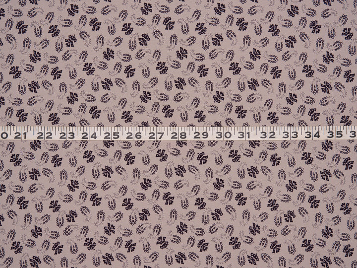 Woolpeach  fabric by the yard - Deep purple on peachy off white - western boho print