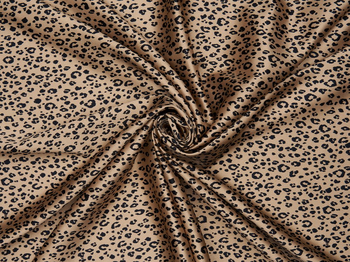 Faux silk charmeuse satin fabric by the yard -  animal  print