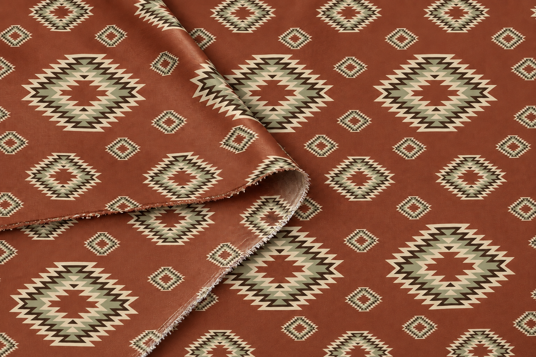Western Tribal  Satin Charmeuse Fabric by the Yard – Silky Cowboy Wild rag  Shirt Fabric