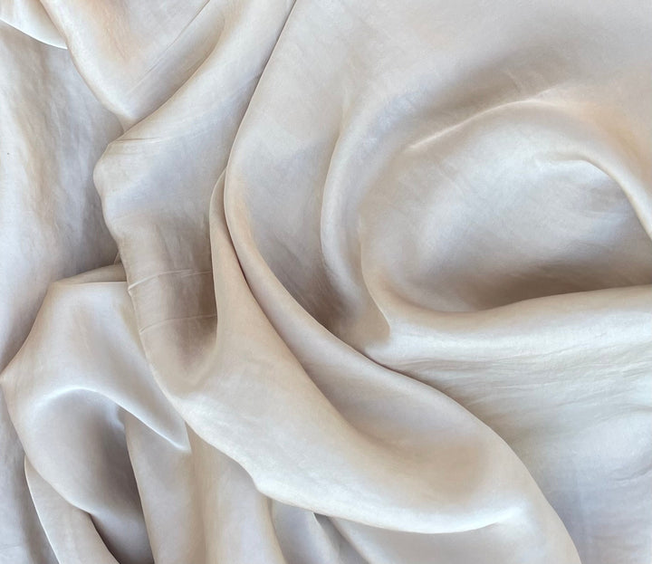 Lightweight  satin fabric by the yard - Taupe solid color