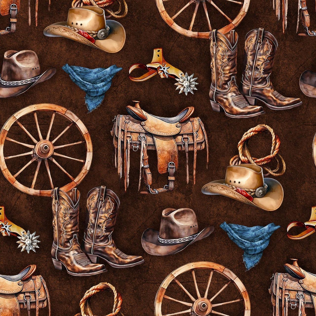 Charmeuse Satin  fabric by the yard -    Cowboy’s Essentials