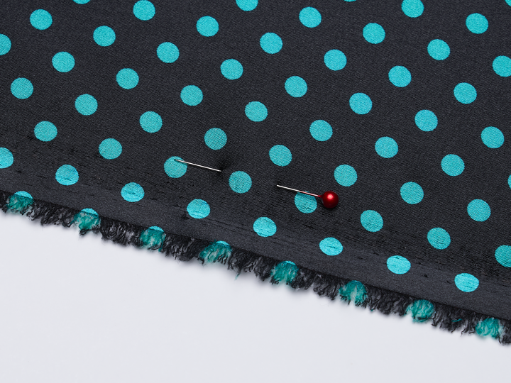 Faux silk charmeus satin fabric by the yard - black polka dots on Hot Pink