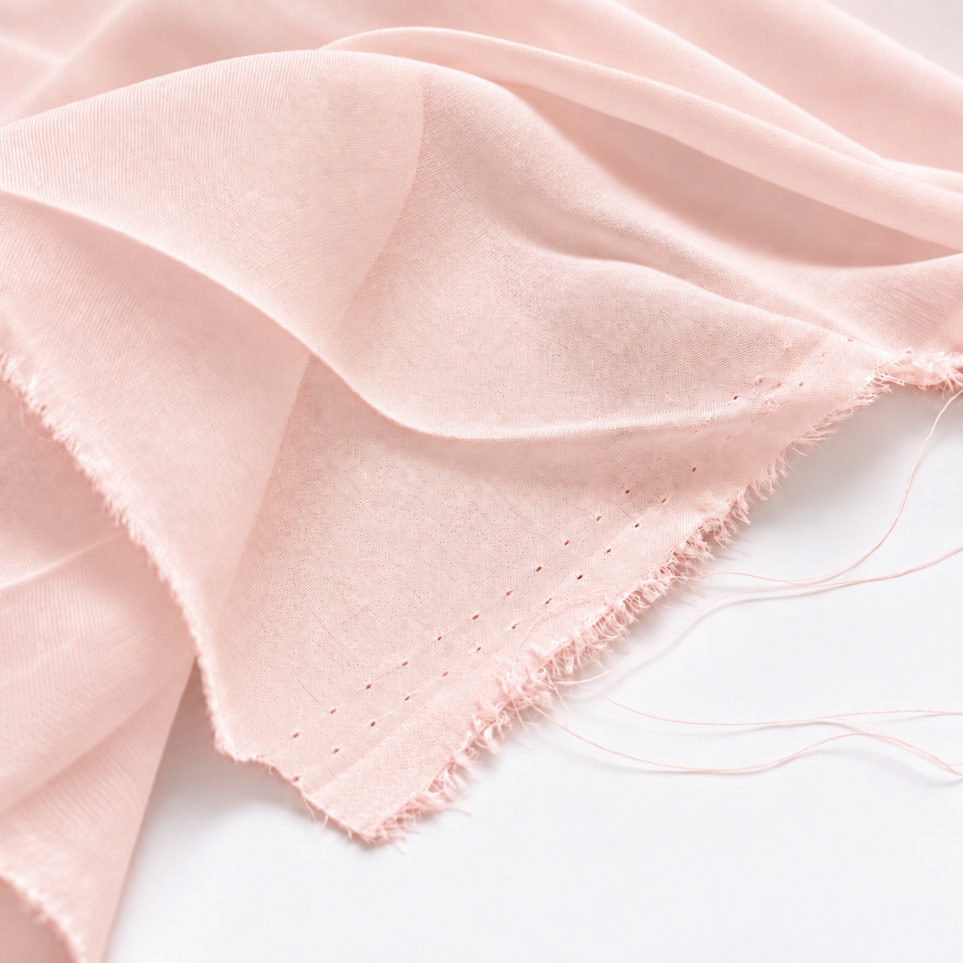 BLUSH PEACH - SILK SATIN CHIFFON fabric by the yard - 44” wide - 8momme