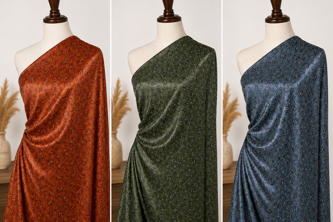 Dainty Paisley   - Silky Satin Charmeuse print - fabric by the yard -