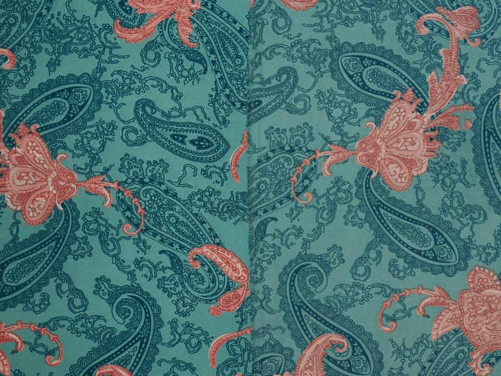 Charmeuse satin fabric by the yard -  Old country paisley print