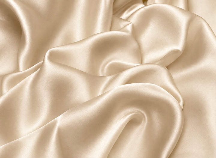 SILK CHARMEUSE STRETCH  fabric by the yard -WARM BONE BEIGE 16 Momme weight  - 54” wide