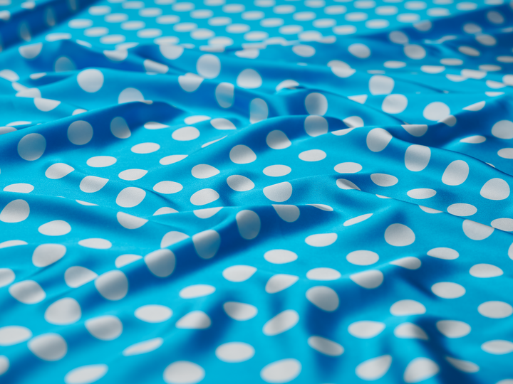 Charmeuse   satin fabric by the yard -  Polka  dots print