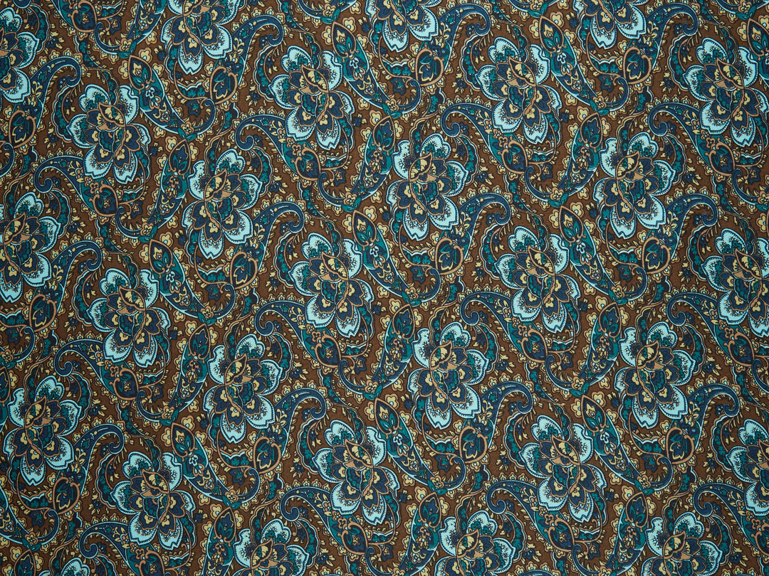 Charmeuse satin fabric by the yard -  classic vintage  paisley print