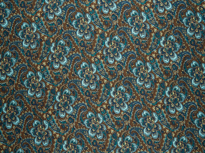 Charmeuse satin fabric by the yard -  classic vintage  paisley print