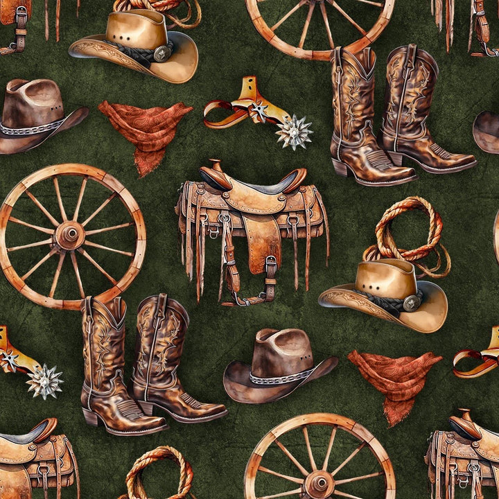 Charmeuse Satin  fabric by the yard -    Cowboy’s Essentials