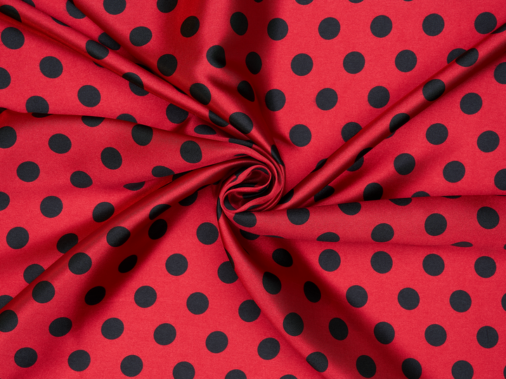 Charmeuse   satin fabric by the yard -  Polka  dots print