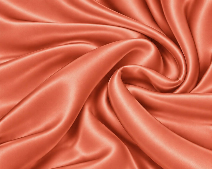 SOFT CORAL SILK CHARMEUSE fabric by the yard - 44” wide  16 momme