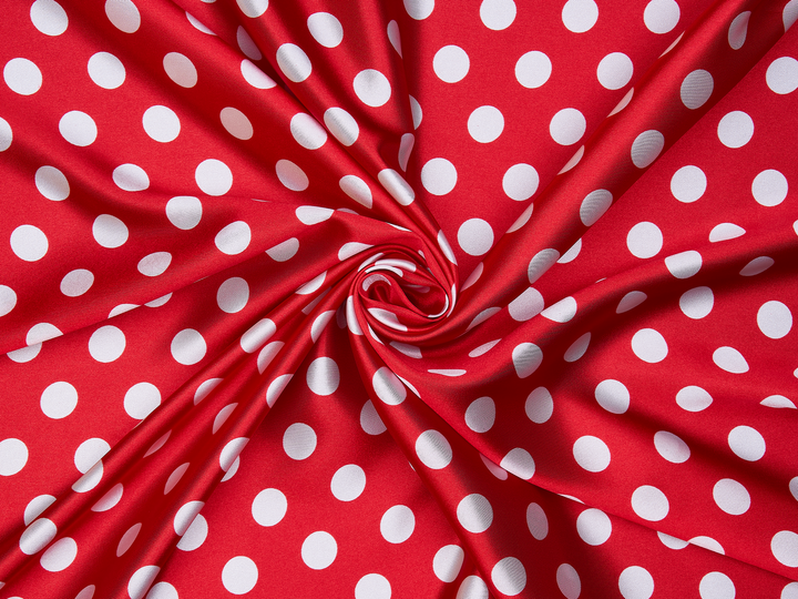 Charmeuse   satin fabric by the yard -  Polka  dots print