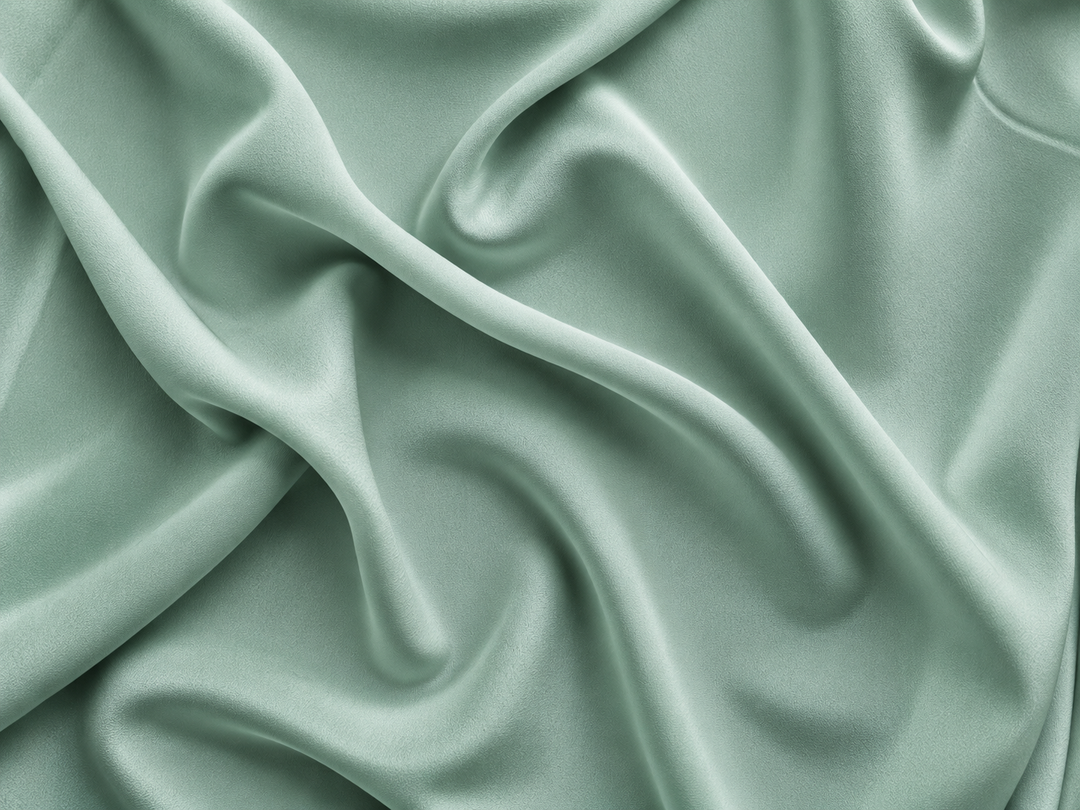 SEA GLASS SILK CREPE DE CHINE fabric by the yard - 44” wide - 14momme