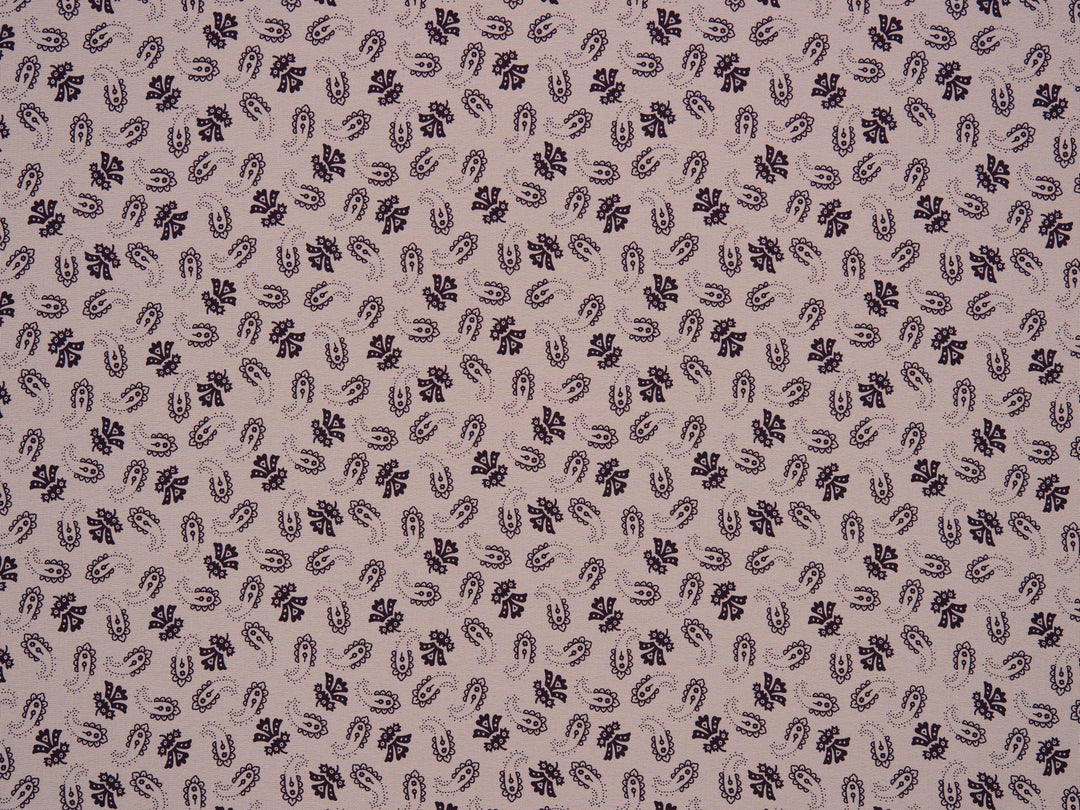 Woolpeach  fabric by the yard - Deep purple on peachy off white - western boho print