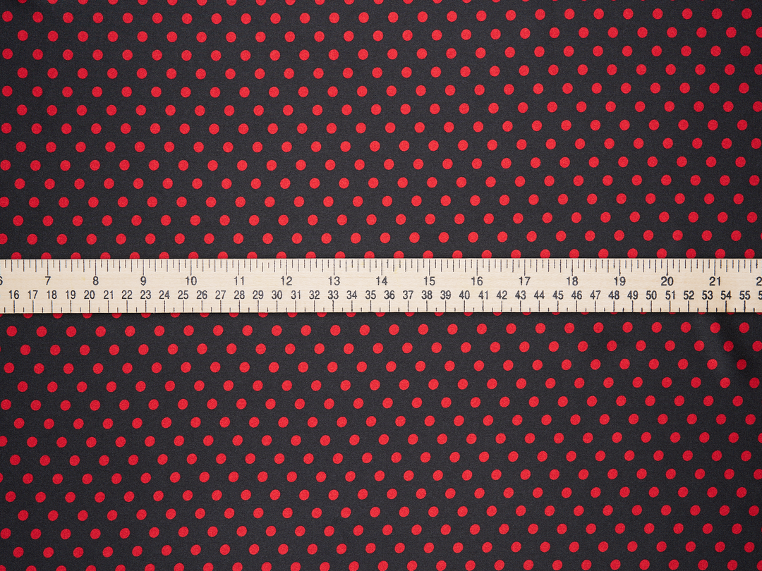 Faux silk charmeus satin fabric by the yard - Small polka dots