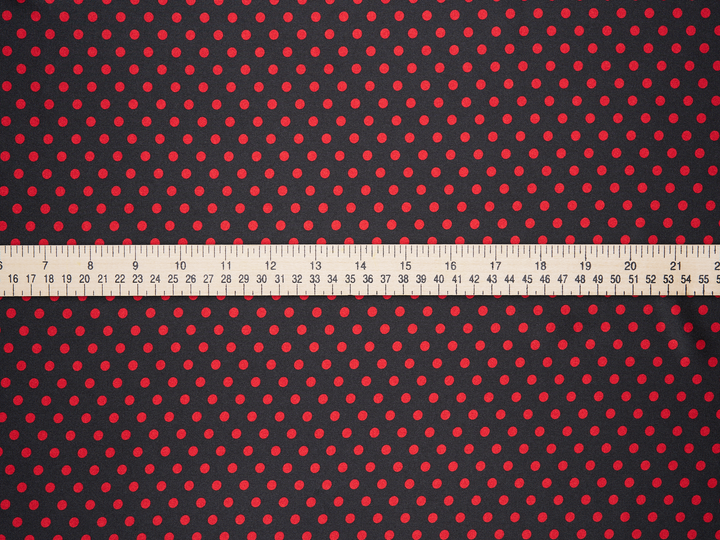 Faux silk charmeus satin fabric by the yard - Small polka dots