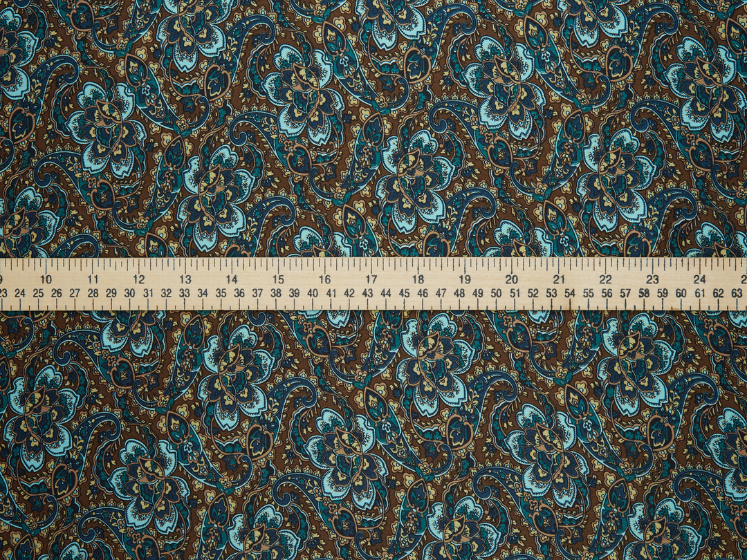 Charmeuse satin fabric by the yard -  classic vintage  paisley print