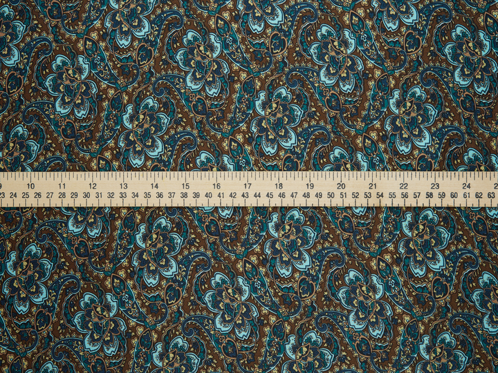 Charmeuse satin fabric by the yard -  classic vintage  paisley print