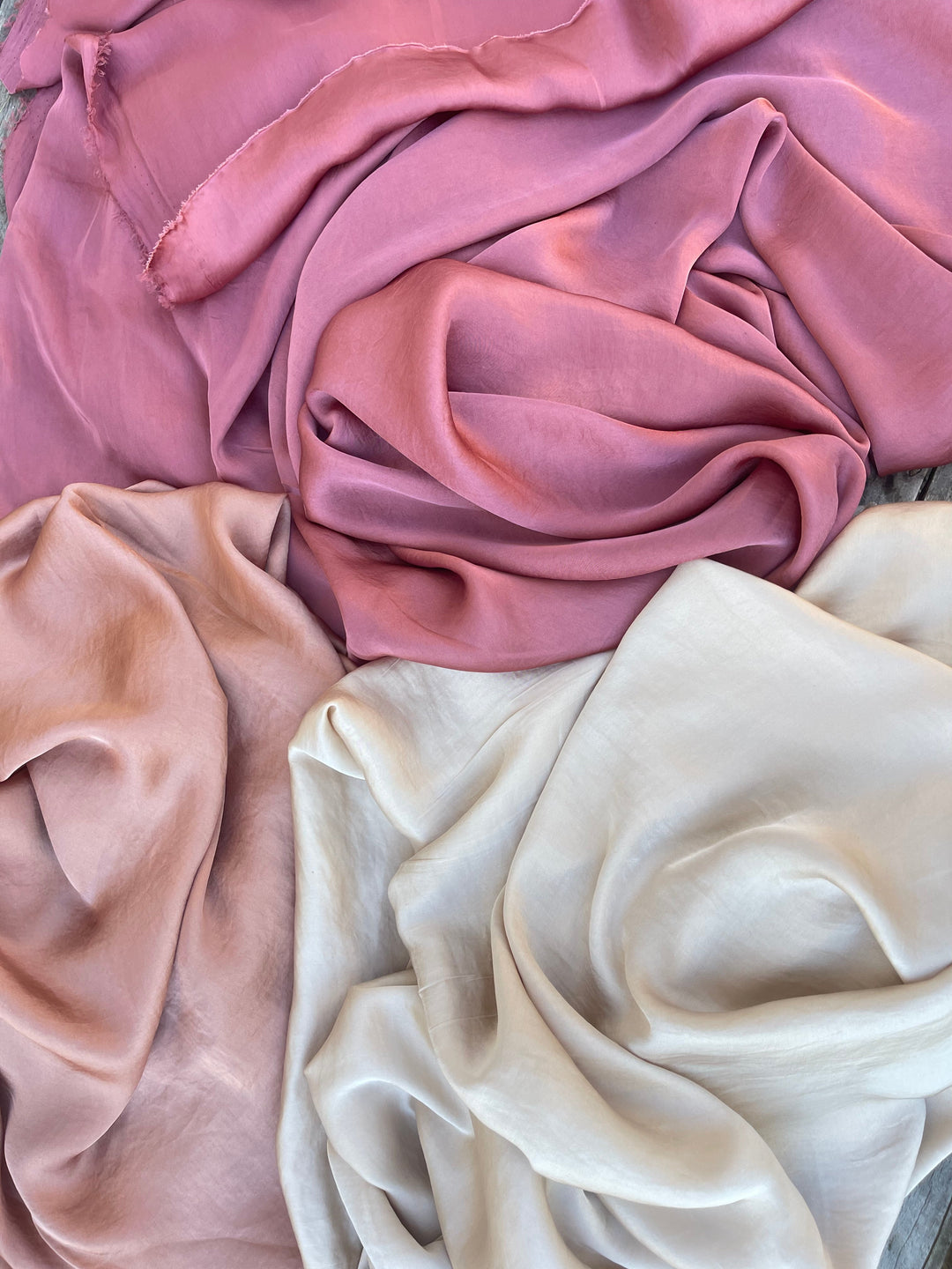 Lightweight  satin fabric by the yard - Taupe solid color