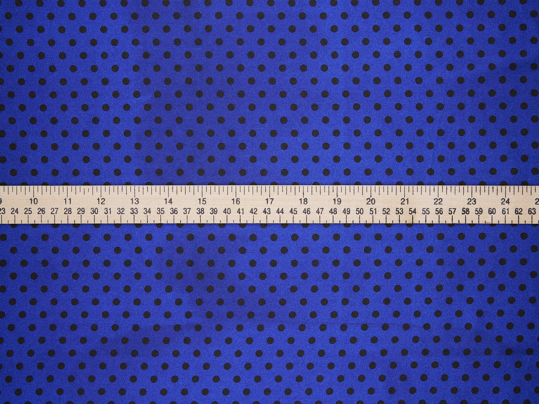 Faux silk charmeuse satin fabric by the yard - Small polka dots