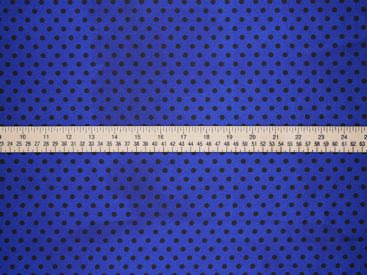 Faux silk charmeuse satin fabric by the yard - Small polka dots