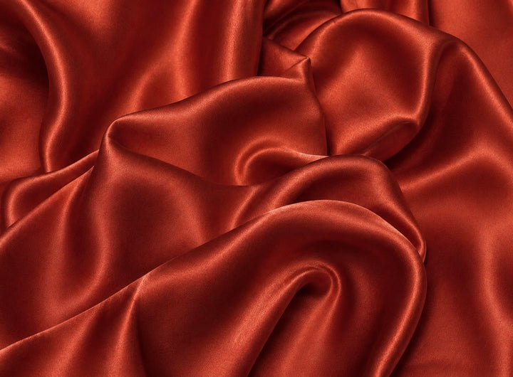 Brick Red solid color   - Lightweight  satin fabric by the yard
