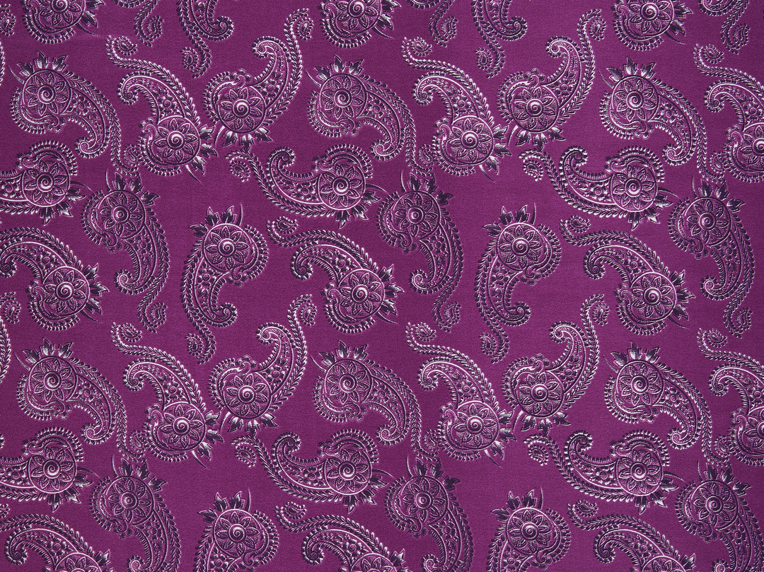 Charmeuse satin fabric by the yard -  MonSar exclusive   Spurs  paisley print