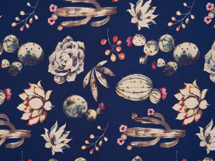 Woolpeach fabric by the yard -  Cactus floral print