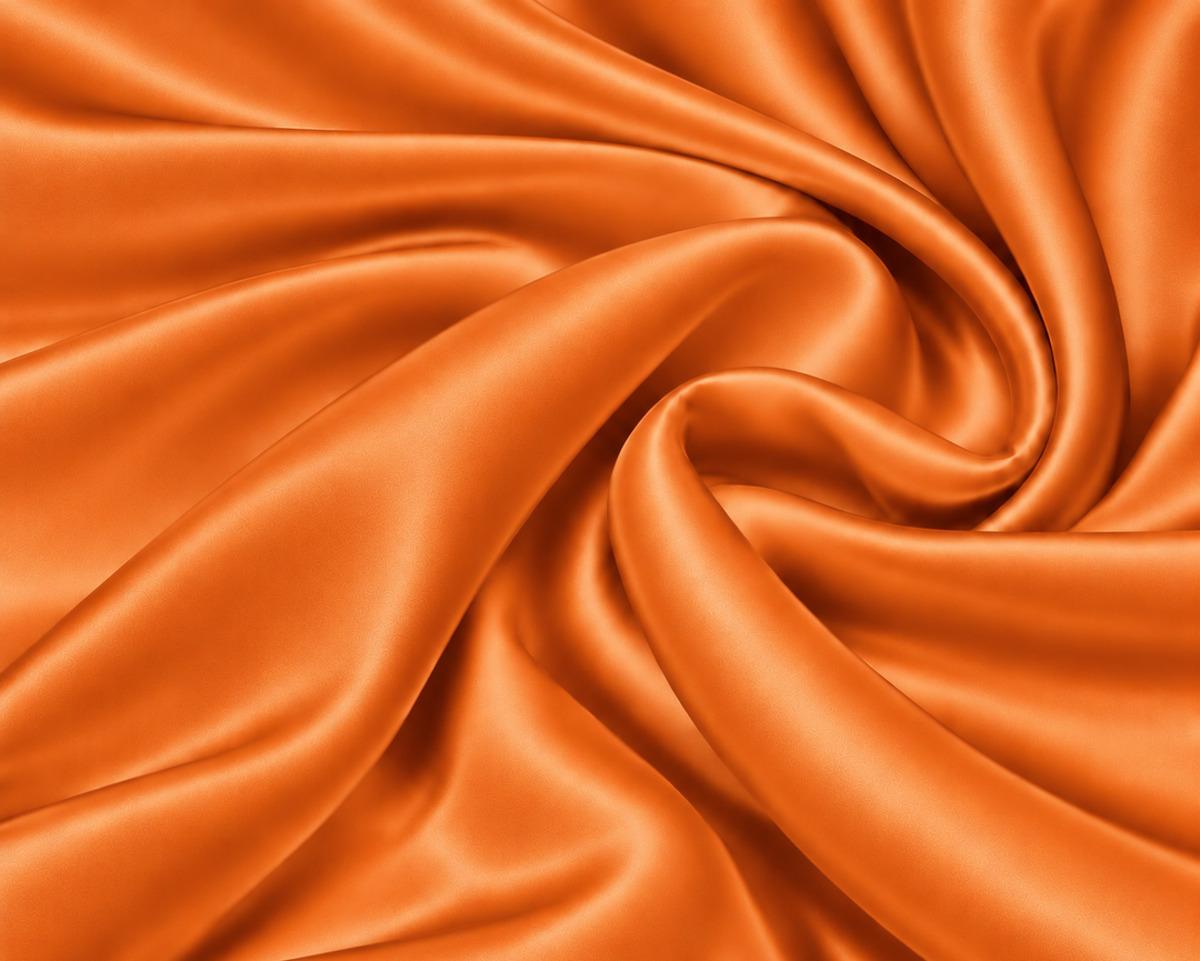 Orange swirl fabric silk 