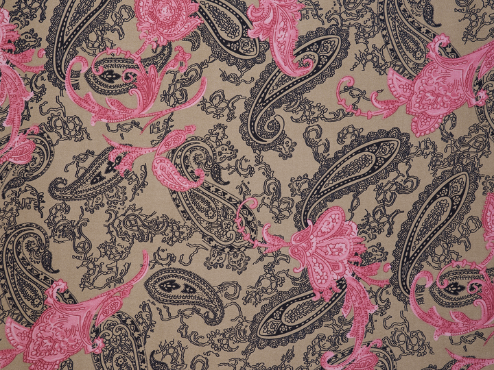 Charmeuse satin fabric by the yard -  Old country paisley print