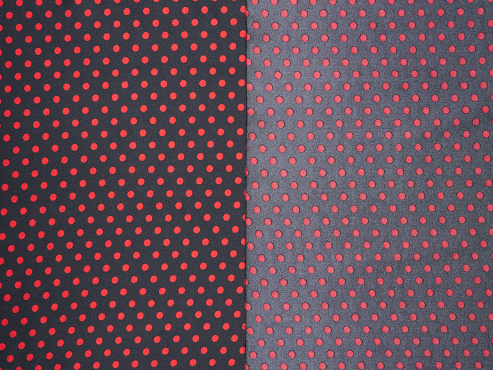 Faux silk charmeus satin fabric by the yard - Small polka dots