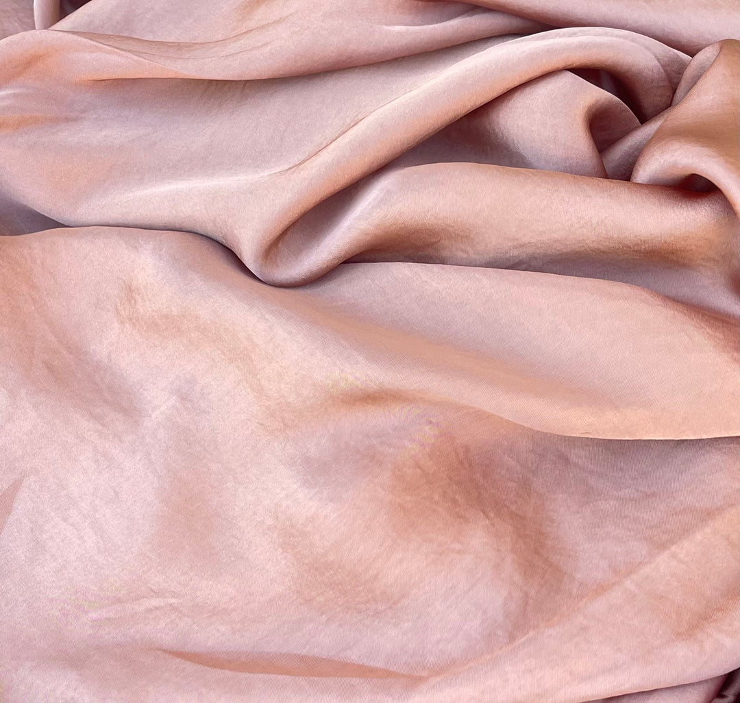 Lightweight  satin fabric by the yard - Taupe solid color