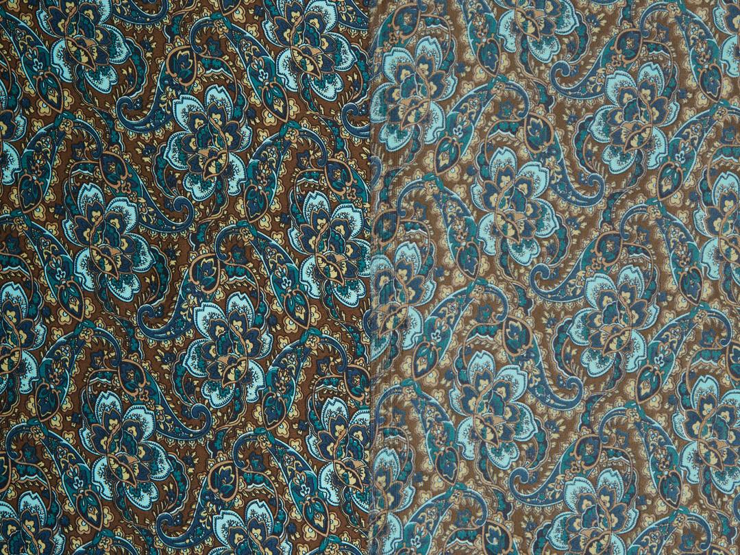 Charmeuse satin fabric by the yard -  classic vintage  paisley print