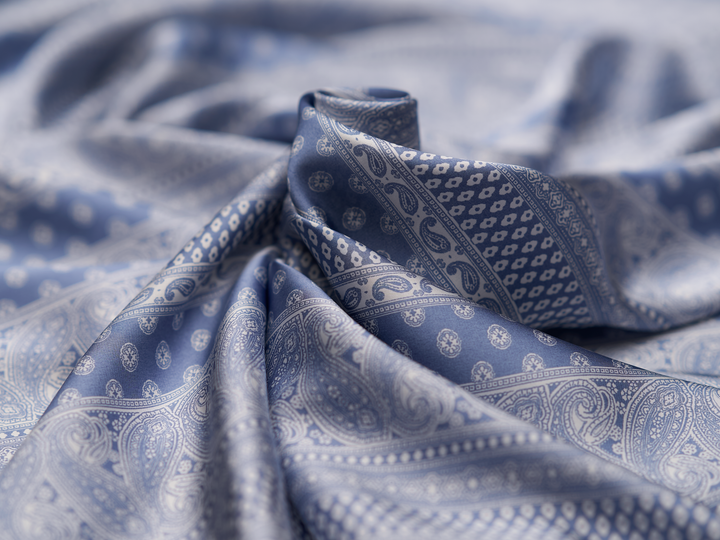 Lightweight  satin  fabric by the yard - Paisley    print