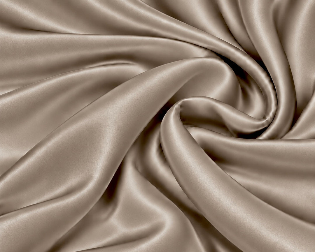 Dark taupe swirl silk fabric 