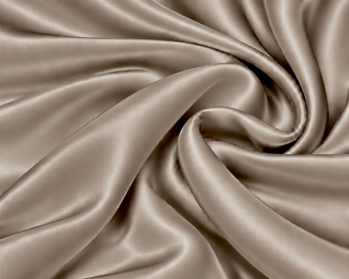Dark taupe swirl silk fabric 